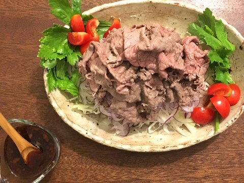 牛の冷シャブ 梅バルサミコソース